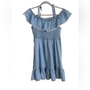 SO Dress blue/white ruffle